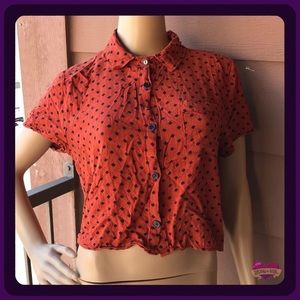 Daily Special Orange Short Sleeve Crop Top